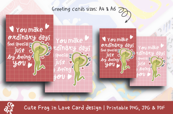 Download Cute Frog in Love Greeting Card - Cute Collection