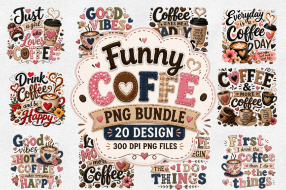 Download Coffee Sublimation PNG Designs Bundle - Design Collection