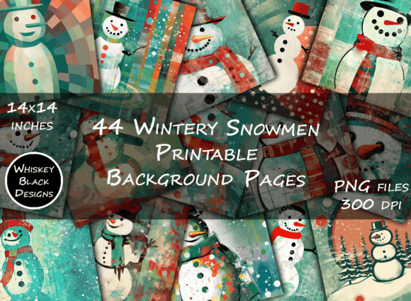 Download Cute Retro Snowman Art Backgrounds - Cute Collection