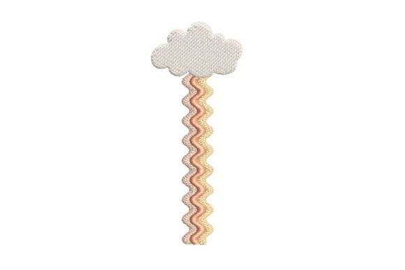 Download Wavy Pastel Cloud with Raindrop Trail Embroidery Design - Design Collection