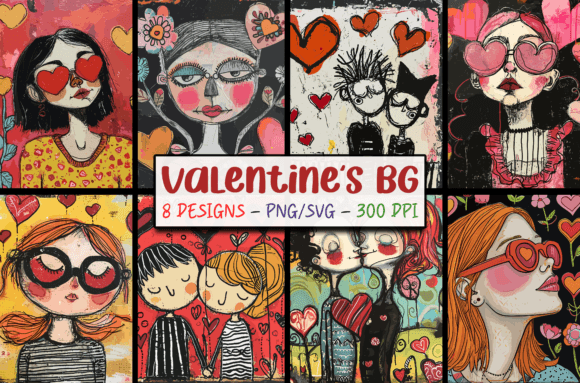 Download Cute Retro Valentines Day Background SVG - Cute Collection