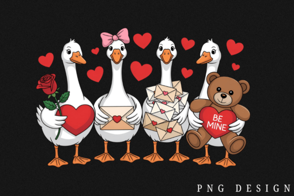 Download Funny Valentine Goose PNG Clipart Design - Design Collection