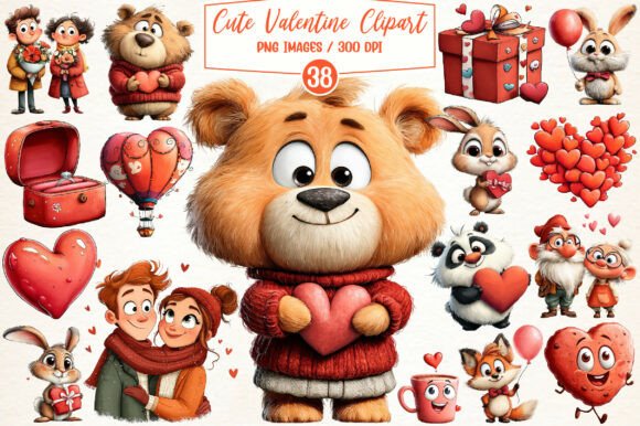 Download Watercolor Cute Valentine Clipart - Cute Collection
