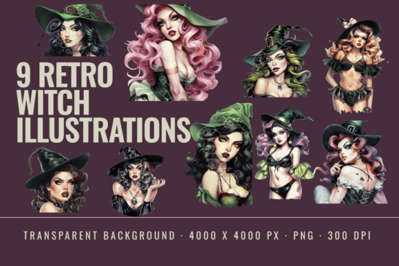 Download Pin Up Clipart Retro Witch Goth Designs - Design Collection