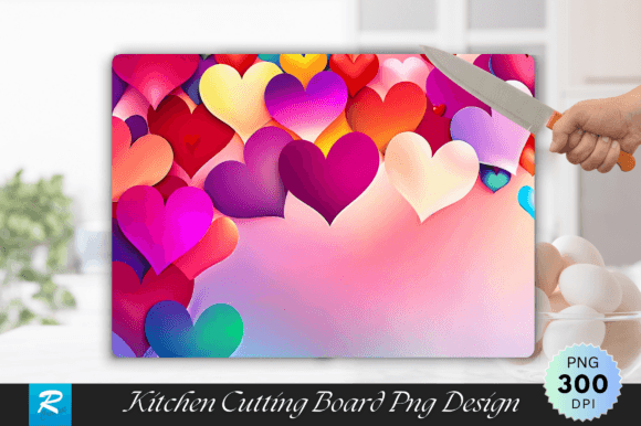 Download Multicolored Heart Cutting Board Design - Design Collection