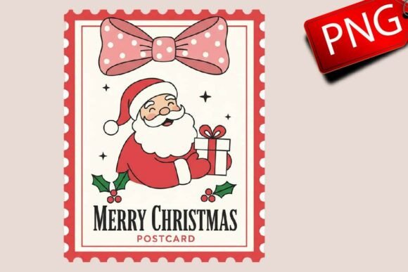 Download Christmas Postage Stamps PNG, Cute Retro - Cute Collection