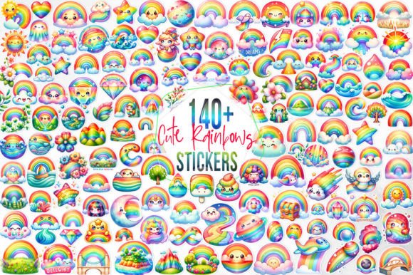 Download 140+ Cute Rainbow Stickers Bundle - Cute Collection