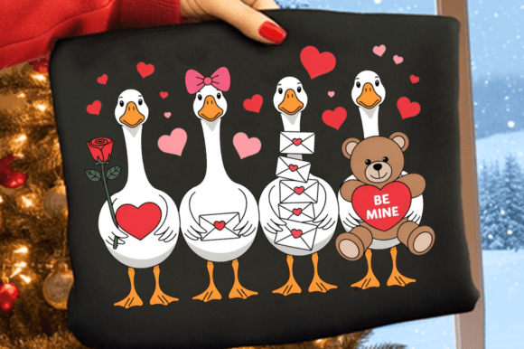 Download Funny Valentine Goose PNG Clipart Design - Design Collection