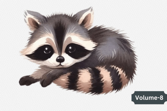 Download Cute Watercolor Raccoon Clipart PNG - Cute Collection