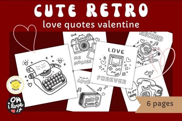 Download Cute Retro Quote Valentine Coloring Page - Cute Collection