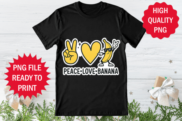 Download Peace Love Banana Design Clipart Shirt - Design Collection