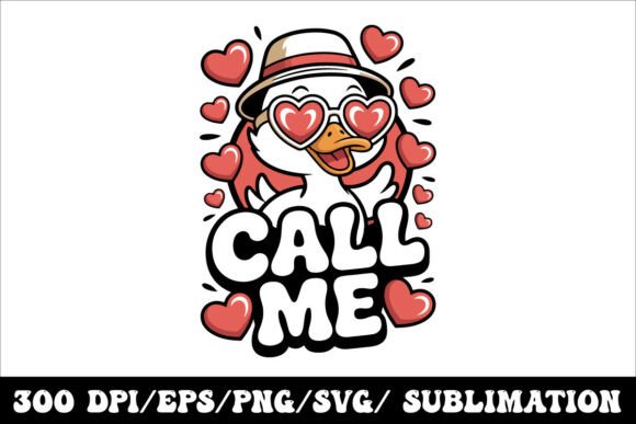 Download Cute Duck Call Me Love Illustration - Cute Collection