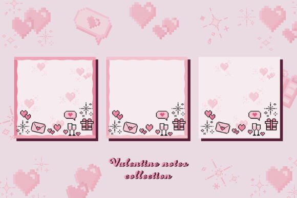 Download Valentine 8 Bit Cute Memo Pad Template - Cute Collection
