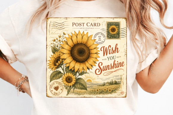 Download Wish You Sunshine Vintage PNG Design - Design Collection