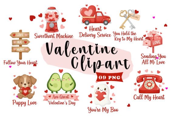Download Cute Valentine Clipart – Love Objects - Cute Collection