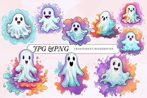 Download Cute Retro Ghost Clipart Illustrations - Cute Collection