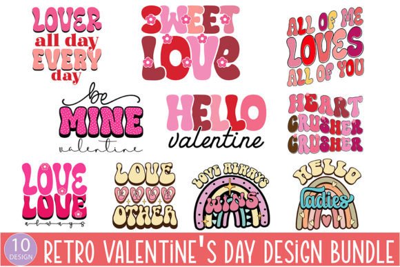 Download Retro Valentine's Day Design Bundle - Design Collection