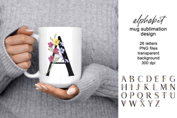 Download Mug Sublimation Design Letters, Monogram - Design Collection