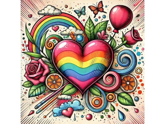 Download Vibrant LOVE Design, Pop Art Style - Design Collection