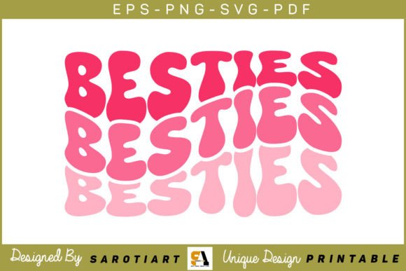 Download Besties Groovy Valentine's Day Design - Design Collection