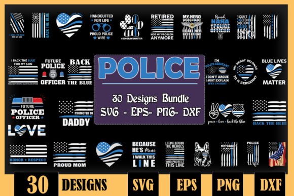 Download POLICE Bundle SVG 30 Designs - Design Collection