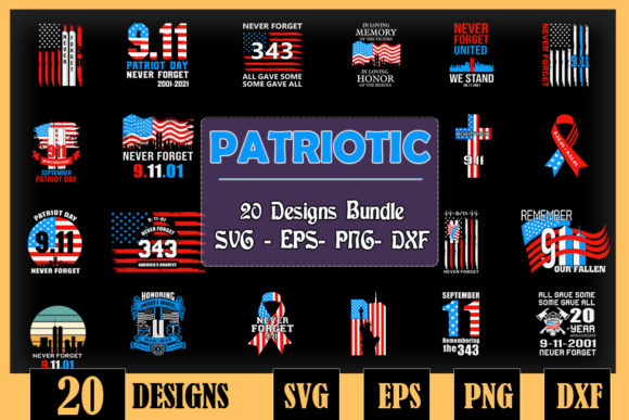 Download 911 Patriotic Bundle SVG 20 Designs - Design Collection