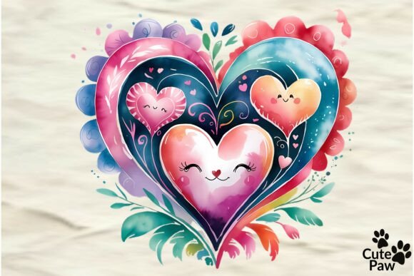 Download ❤️ Cute Watercolor Heart Illustration - Cute Collection