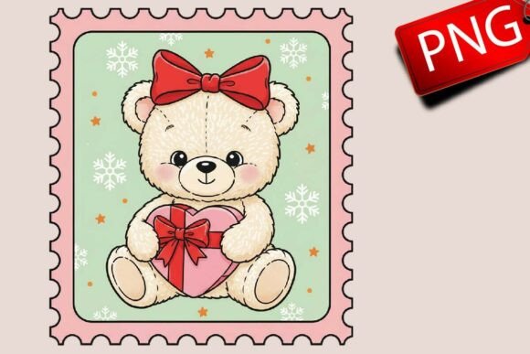 Download Christmas Postage Stamps PNG, Cute Retro - Cute Collection