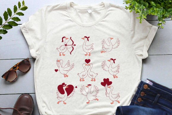 Download Goose Hand-Drawn Cute Valentines Day Png - Cute Collection