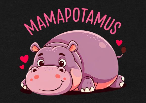 Download Mamapotamus T-Shirt Design - Design Collection