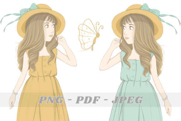 Download Cute Girl Retro, Clipart - Cute Collection