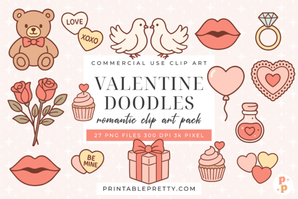 Download Cute Valentine Clipart Doodles PNG - Cute Collection