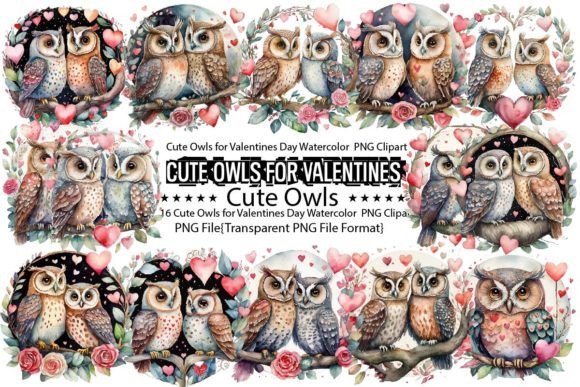 Download Cute Owls for Valentines Day Watercolor - Cute Collection