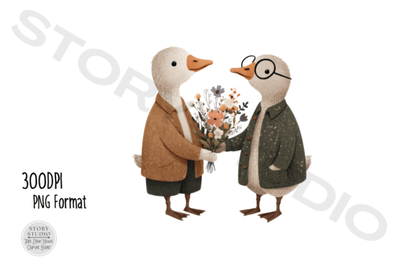 Download Cute Goose Couple Clipart - Cute Collection