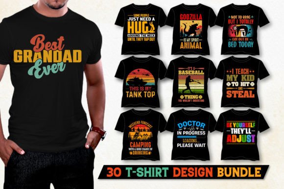 Download Vintage Typography T-Shirt Design Bundle - Design Collection