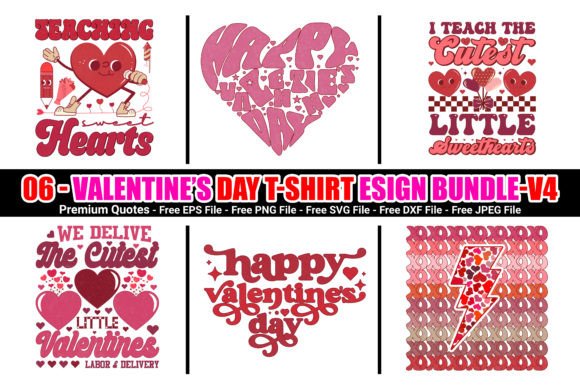 Download Retro Valentine's T-shirt Design Bundle - Design Collection