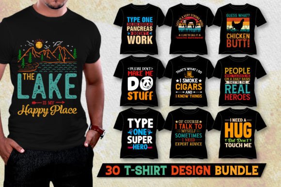 Download Vintage Typography T-Shirt Design Bundle - Design Collection