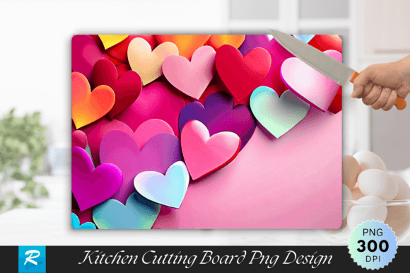 Download Multicolored Heart Cutting Board Design - Design Collection