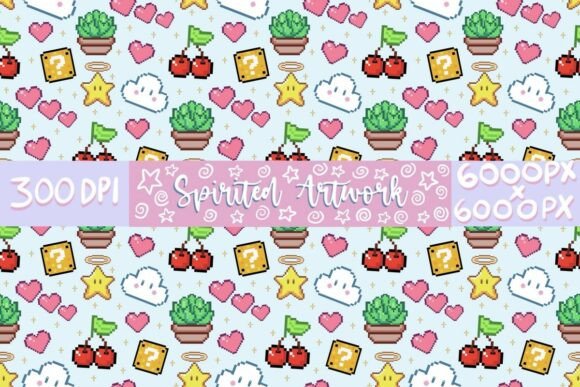 Download Cute Retro Pixel Art Seamless Pattern - Cute Collection