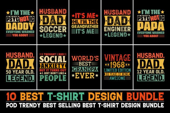 Download Vintage Typography T-Shirt Design Bundle - Design Collection