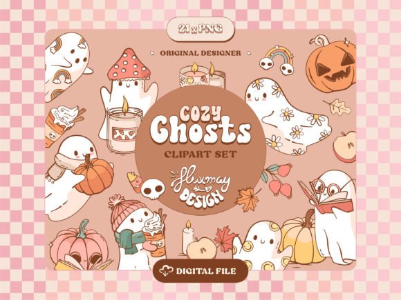 Download Cute Retro Ghost Clipart PNG Sublimation - Cute Collection