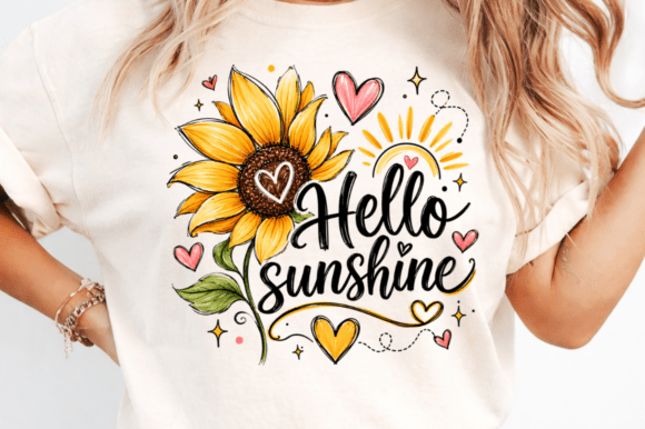 Download Hello Sunshine Cute PNG Design, Sunflowe - Cute Collection