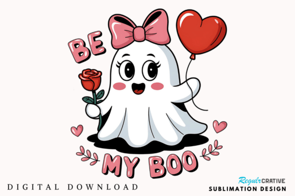 Download Valentine's Day Ghost Sublimation Design - Design Collection