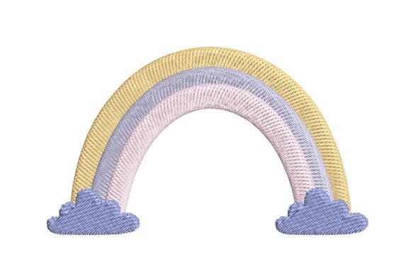 Download Pastel Rainbow Arch with Clouds Embroidery Design - Design Collection
