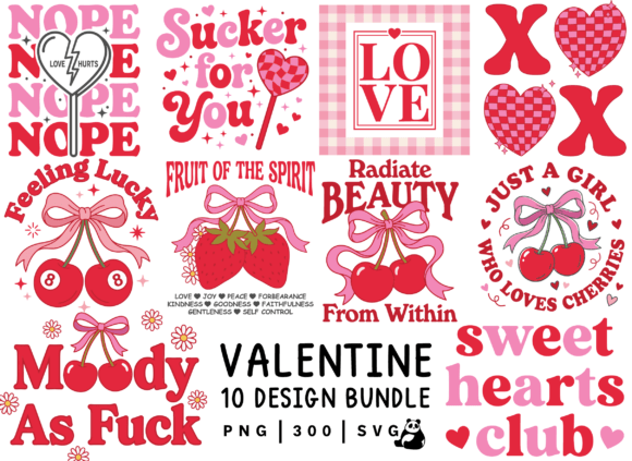 Download Trendy Valentine Png Svg Design Bundle - Design Collection