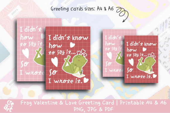 Download Cute Frog Love Greeting Card A4 A6 - Cute Collection