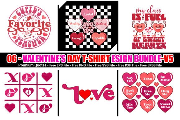 Download Retro Valentine’s T-shirt Design Bundle - Design Collection